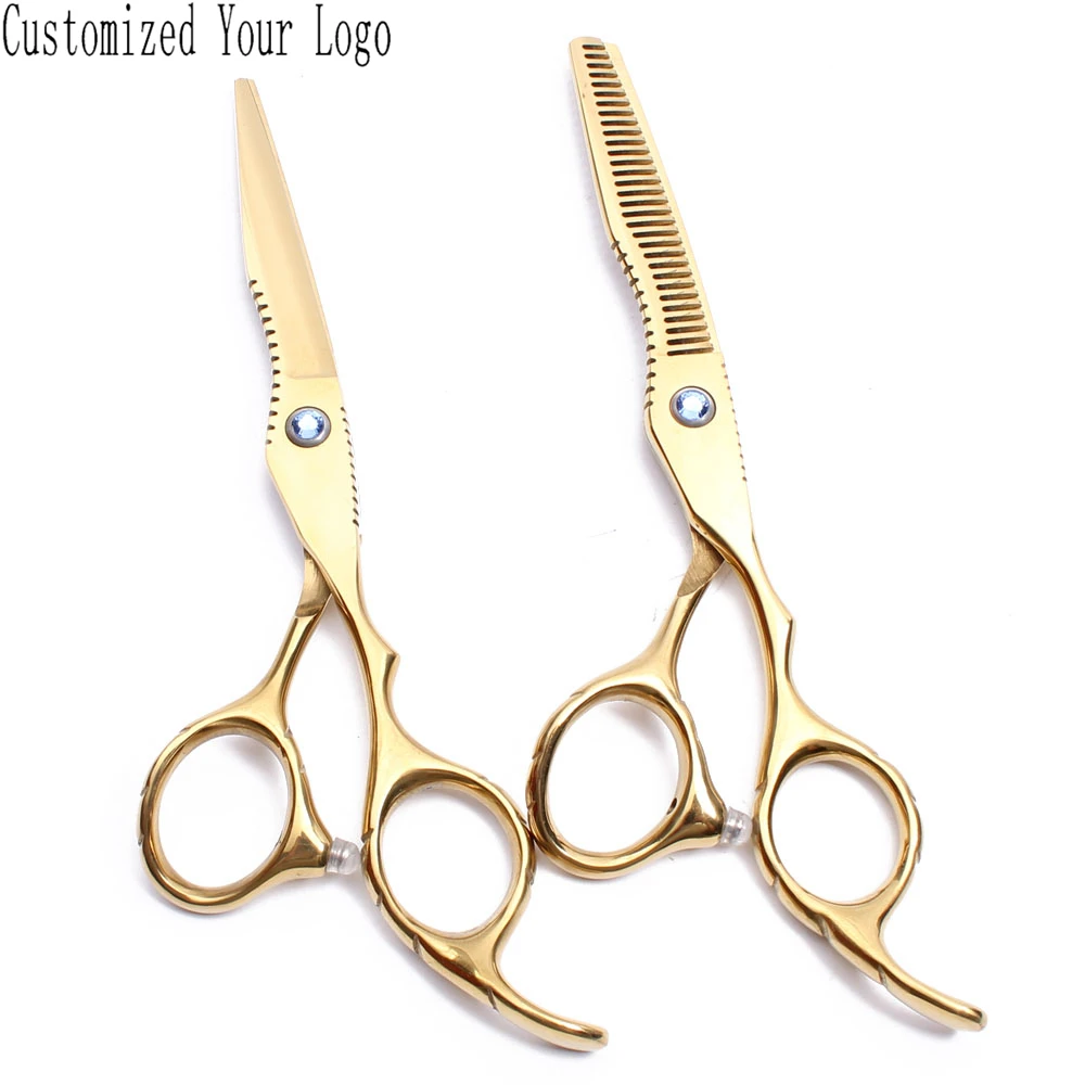 

6" Customize Logo Gold Color JP Stainless Dog Scissors Puppy Grooming Scissors Cutting Shears Thinning Shears Pet Scissors C1011