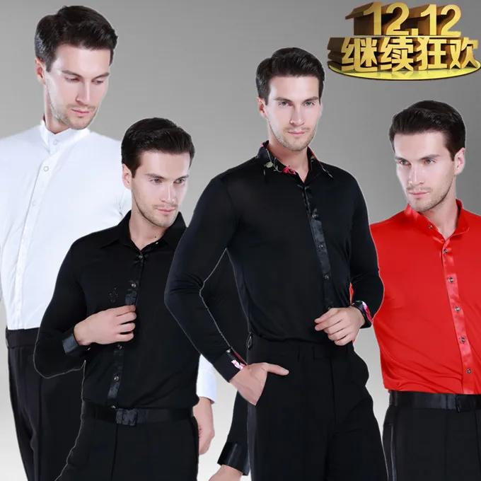 DB23596 mens latin dance shirt-1