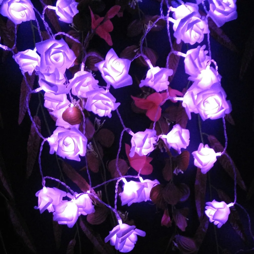 LED Rose String Fairy Lights Battery Operated Flower Wedding Party Decoration Lights Lamp (5)