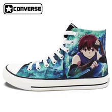 Las mujeres de Los Hombres de All Star Anime Hai para no Gensou Grimgar diseño Zapatos Pintados A Mano Zapatillas de Deporte de Alto Mujer Hombre Top Cosplay Regalos
