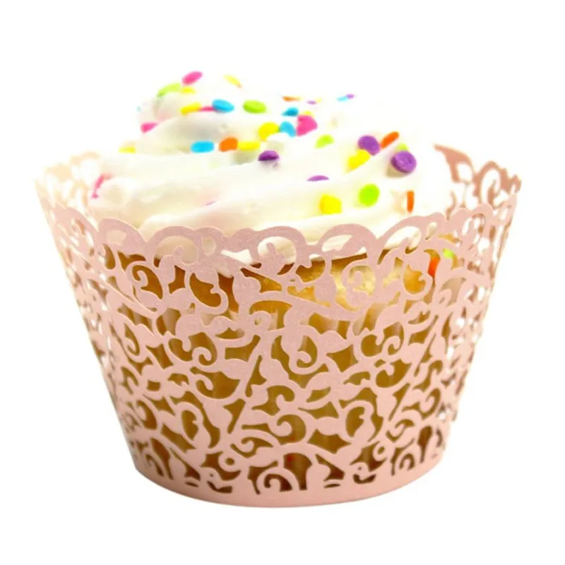 24pc New Little Vine Lace Laser Cut Cupcake Wrapper Liner Baking Cup