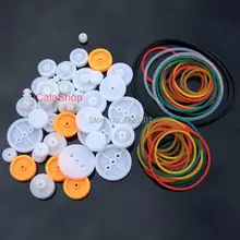 1 упаковка/лот шкив комбинированный пакет резиновый ремень резиновый ремешок пластиковый шкив блок DIY Автомобильный робот игрушечные транспортные средства