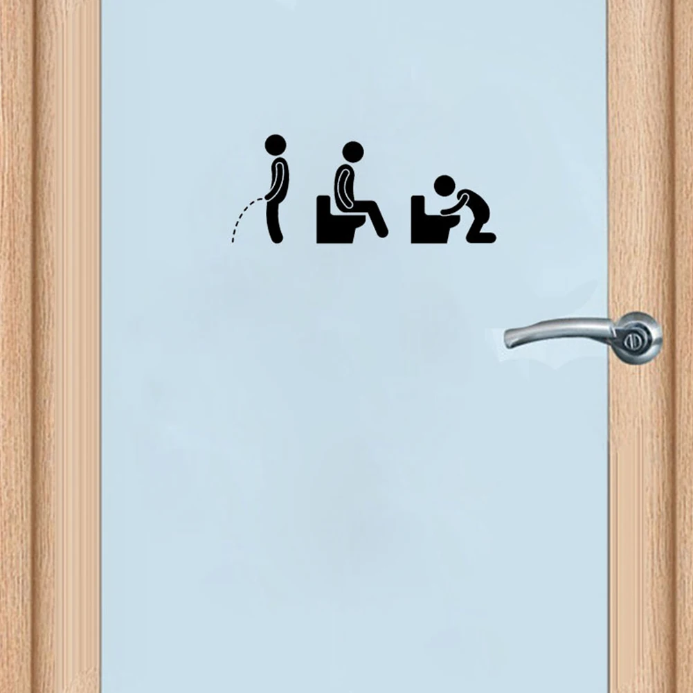 10x25 см стикер на стену украшения аксессуары для ванной комнаты дверь стильный съемный индивидуальный DIY Окно Стекло Туалет значок мультфильм