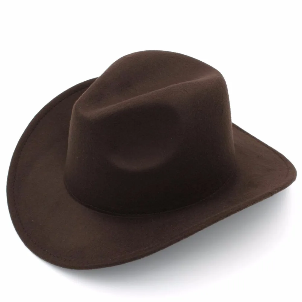 LUCKYLIANJI Trilby шерстяная фетровая шляпа ковбойская однотонный Западный бык джаз
