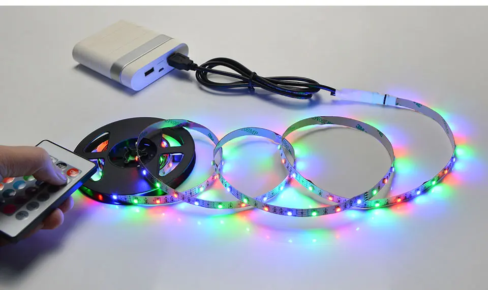 USB RGB светодиодный светильник DC 5 В гибкий светодиодный светильник лента ТВ Светильник настольный шкаф задний светильник ing SMD 2835 Светодиодный светильник лента диод