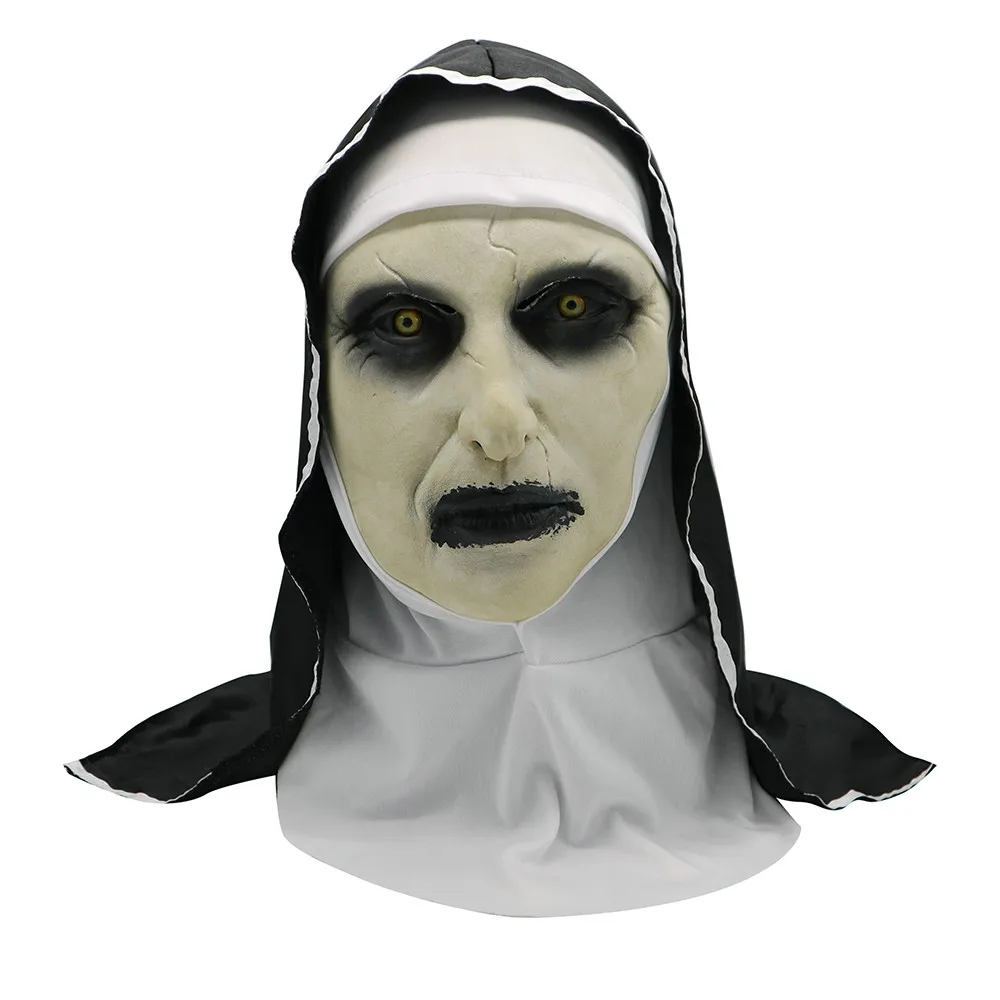 

Halloween toy Scary Mask The Conjuring Devil Nun Horror Scared female face With Costume toys for children ship from US