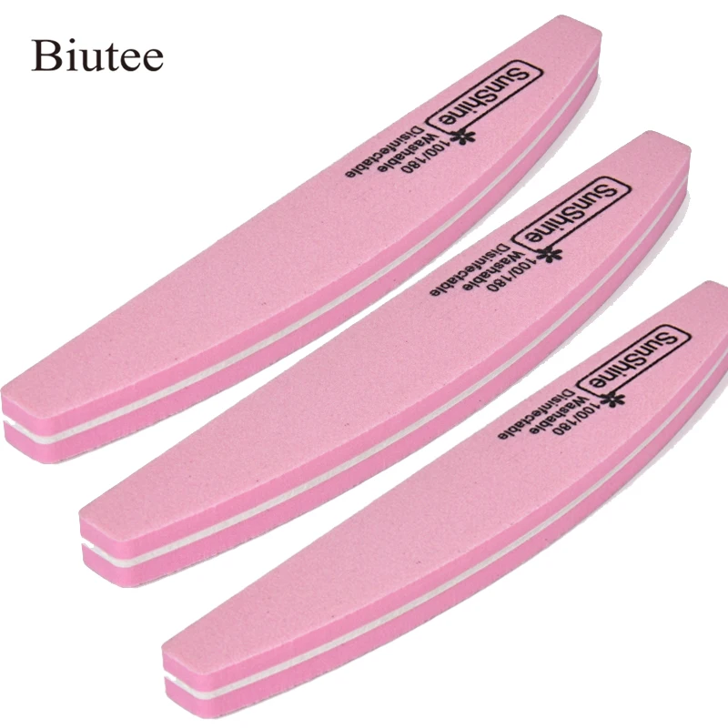 

Biutee Washable Disinfectable 100/180 Nail Tool Buffer Buffers Block Grinding Polishing Manicure Nail Art Tool New Style