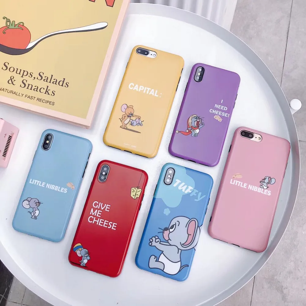 

maosenguoji cute Cartoon jerry tuffy mouse funny Mobile Phone Case for iphone 6 6s plus 7 8 plus X XR XS MAX fashion Couple case