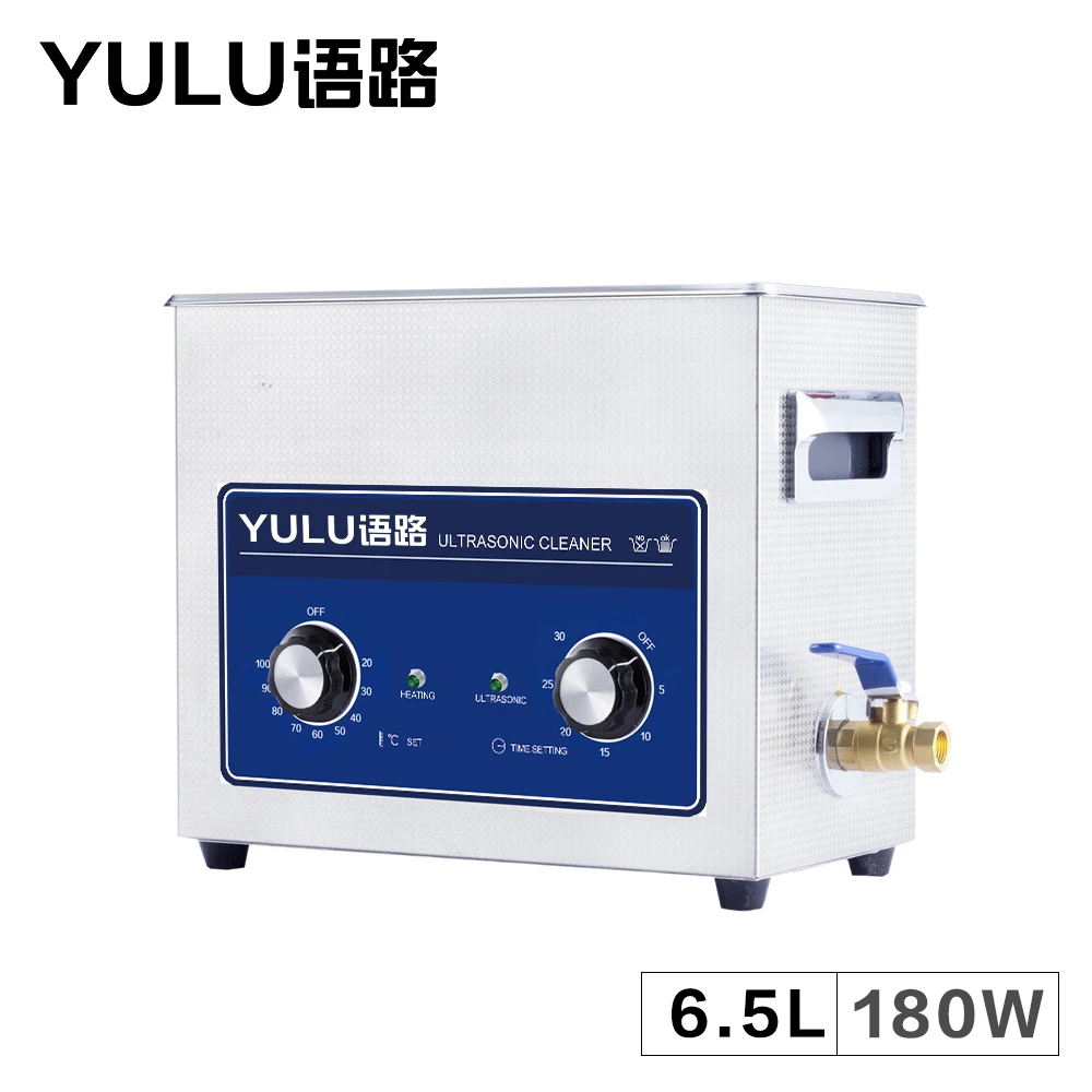 

Mechanical Ultrasonic Cleaner Bath 6.5L Circuit Board Washer Mold Auto Car Parts Sweep Frequency Lab Cleaning Time Setting