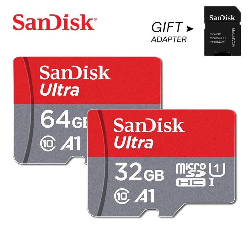 Оригинальная карта Micro SD SanDisk 64 Гб 100 МБ/с./с 16 ГБ 32 ГБ 128 ГБ 256 ГБ 200 ГБ 400 Гб U1 класс 10 карта памяти microsd флэш-карта TF