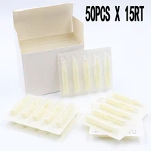 Одноразовые наконечники татуировки 50 шт 15RT стерильные Ассорти белые пластиковые насадки на тюбик для тату аксессуары для боди-арта