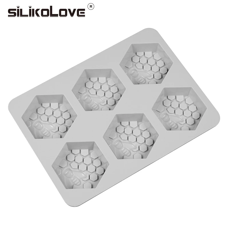 Силиконовая форма SILIKOLOVE стандартная 6 ячеек легко снимается мыло ручной работы