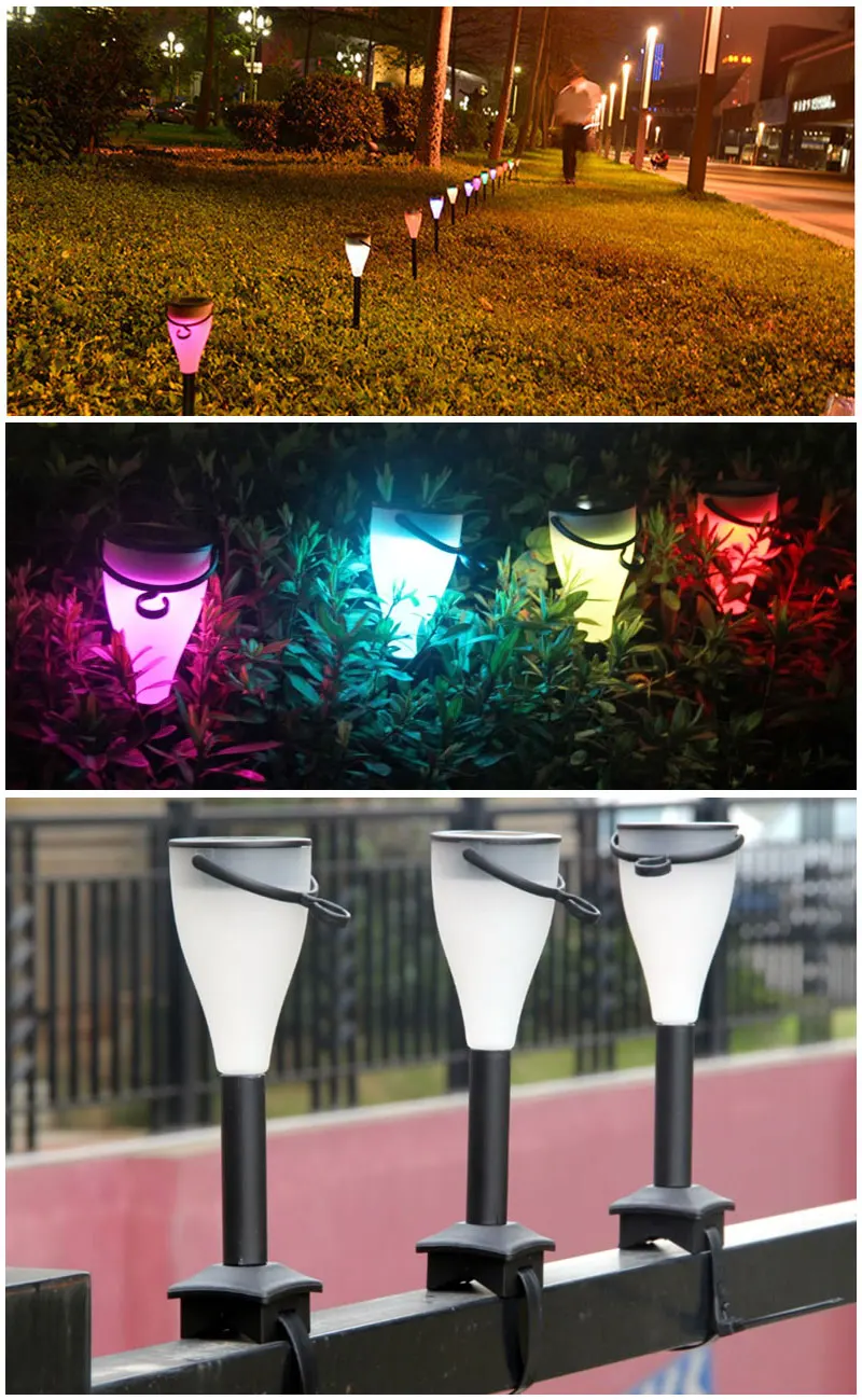 Lâmpada do Gramado ao ar Paisagem à Prova Solar Livre Luzes Jardim Quintal Pátio Dwaterproof Água Lâmpadas Solares Luminaria Lamparas Exterior 5 Pçs Led 7 Lâmpadas solares