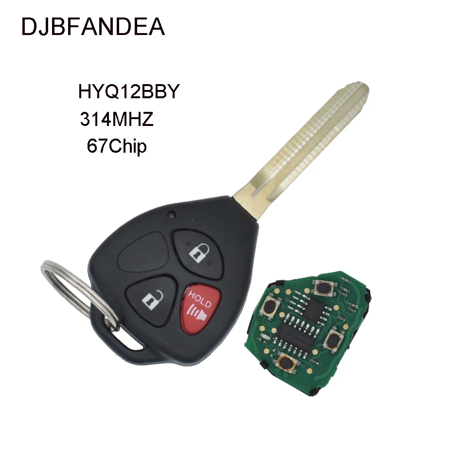 DJBFANDEA 3 кнопки 4D67 чип полный удаленный ключ для Toyota Rav4 Yaris Venza Scion 2006 2007 2008 2009 2010