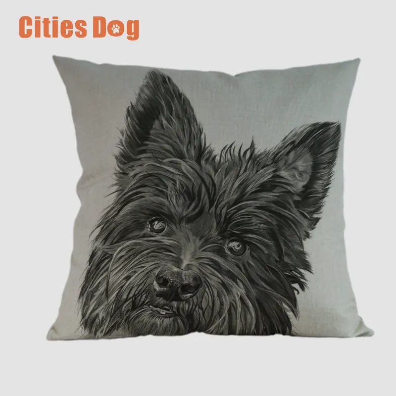 

Cairn Terrier decorative pillows Animal dog Square Printed pillowcase Sofa cushion cover christmas decorations almofada