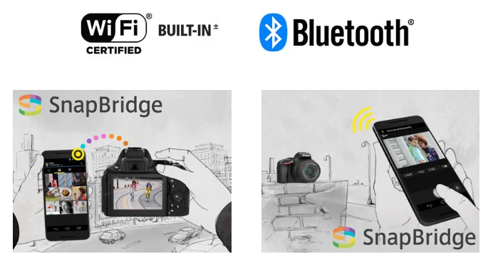 Цифровая зеркальная камера Nikon D5600-24,2 МП-Full HD 1080 p-Wi-Fi Bluetooth(новинка