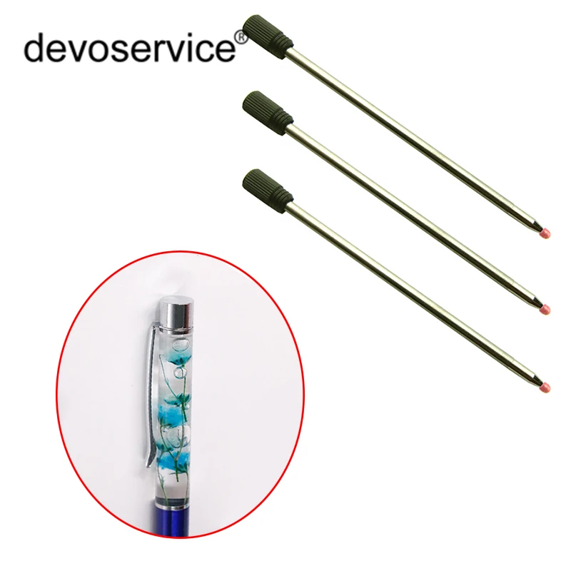 10Pcs/Lot 0.7mm Crystal Pen Refills For Pens Color Blue And Black Replenishmen Inks Office Signature Rods School Office Supplies mechanic black uv curing solder mask inks bga pcb mainbaord paint soldering repair tools prevent corrosive arcing