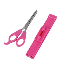 DIY Hair Clip Accessories Cutting Tools For Women Girls Kids Hair Bangs Clippers Trimmer,Pink Plastic Level Instrument Ruler