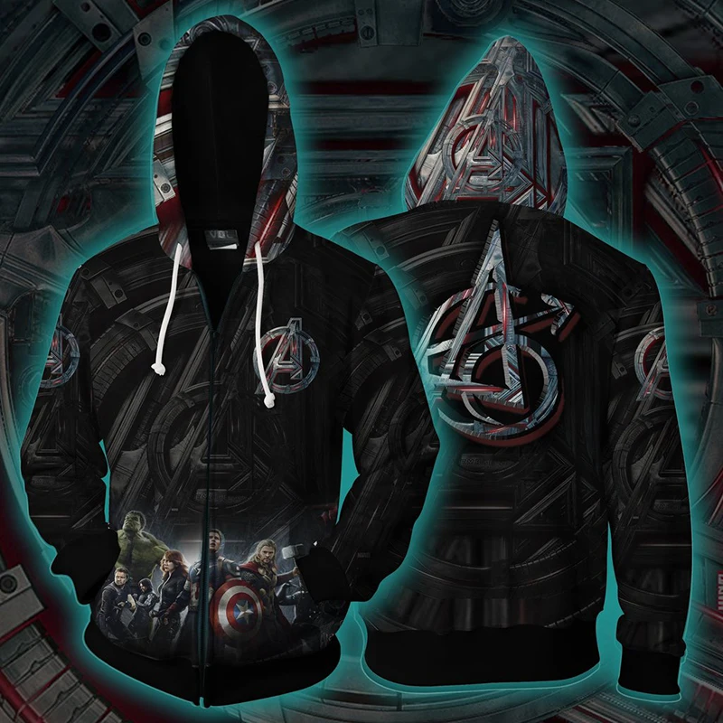 

2019 Avengers Tattoo Endgame Quantum Realm Cosplay Hoodie 3D Printed Unisex Fashion Costume Superhero Zipper Sweatshirt Jacket