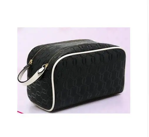 

Double zipper, 2019 PU new high-capacity, cosmetic bag, fast free shipping
