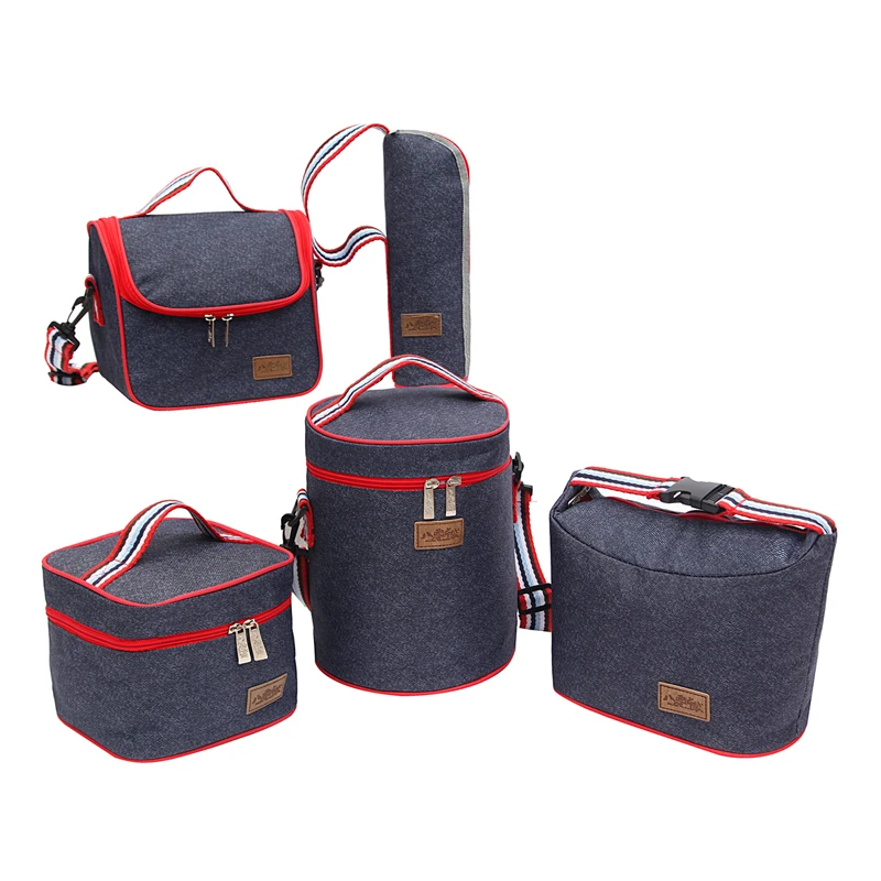 Denim font b Lunch b font font b Bag b font Kid Bento Box Insulated Pack