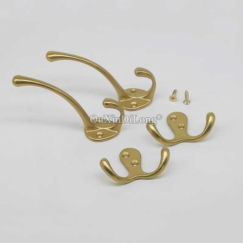 

Retro Vintage 2PCS Antique Brass Robe Hooks Coat Hook Key Bag Towel Hook Clothes Robe Hangers Furniture Hardware with Screws