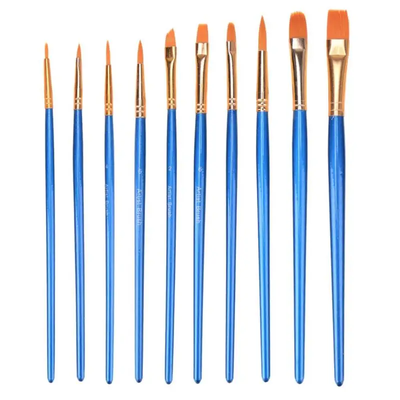 Buy 10Pcs Watercolor Gouache Paint Brushes Set