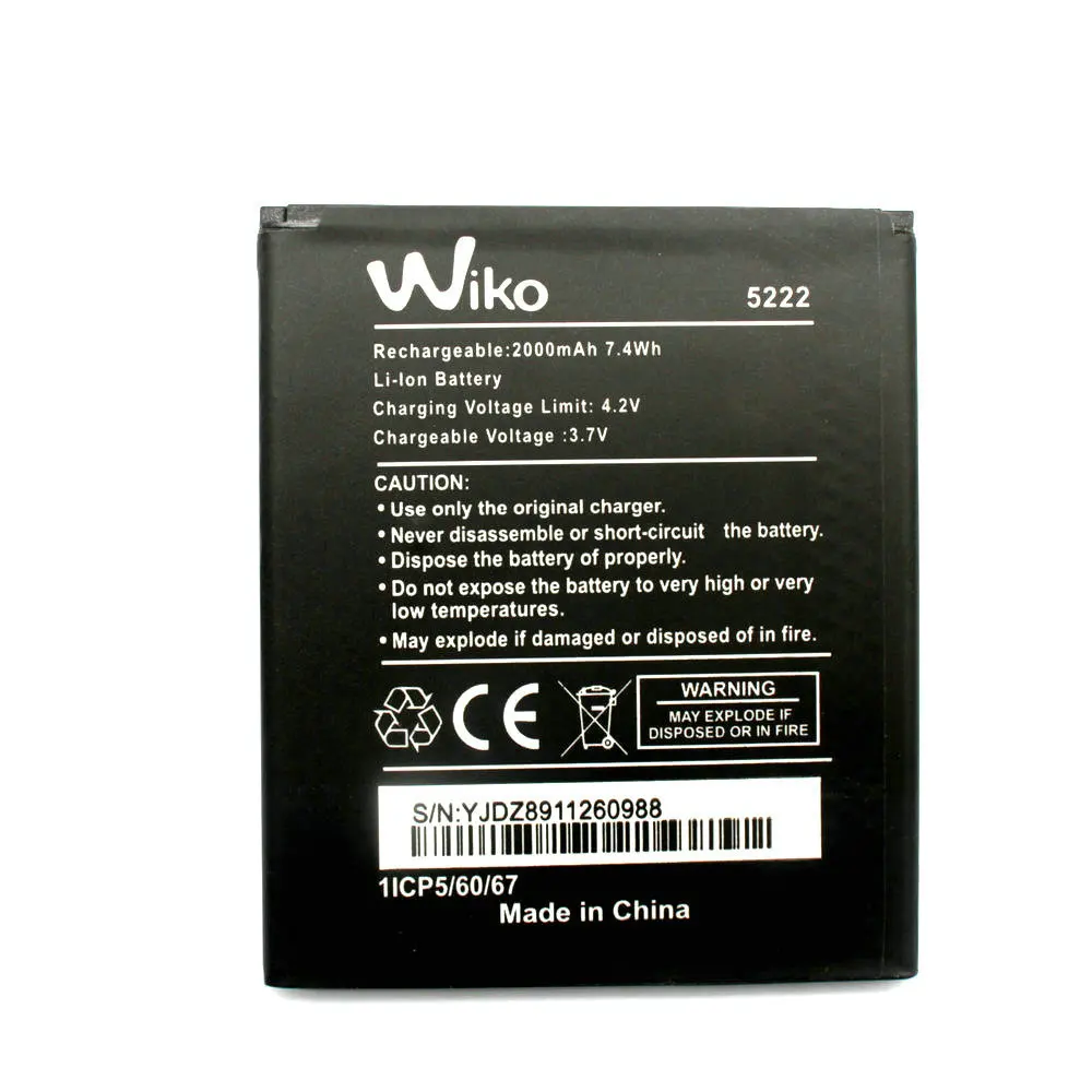 1 шт. высококачественный новый оригинальный аккумулятор Wiko 5222 для мобильный