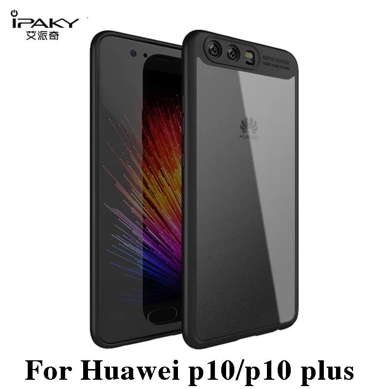

huawei p10 case original ipaky Ultra thin for huawei p10 plus transparent Back cover + Silicone Frame For huawei p10 cases p 10