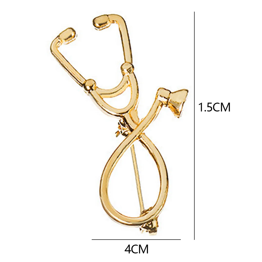 

HOT Simple creative cartoon stethoscope brooch plating alloy brooch unisex clothing accessories Jackets Collar Badge Pins Button
