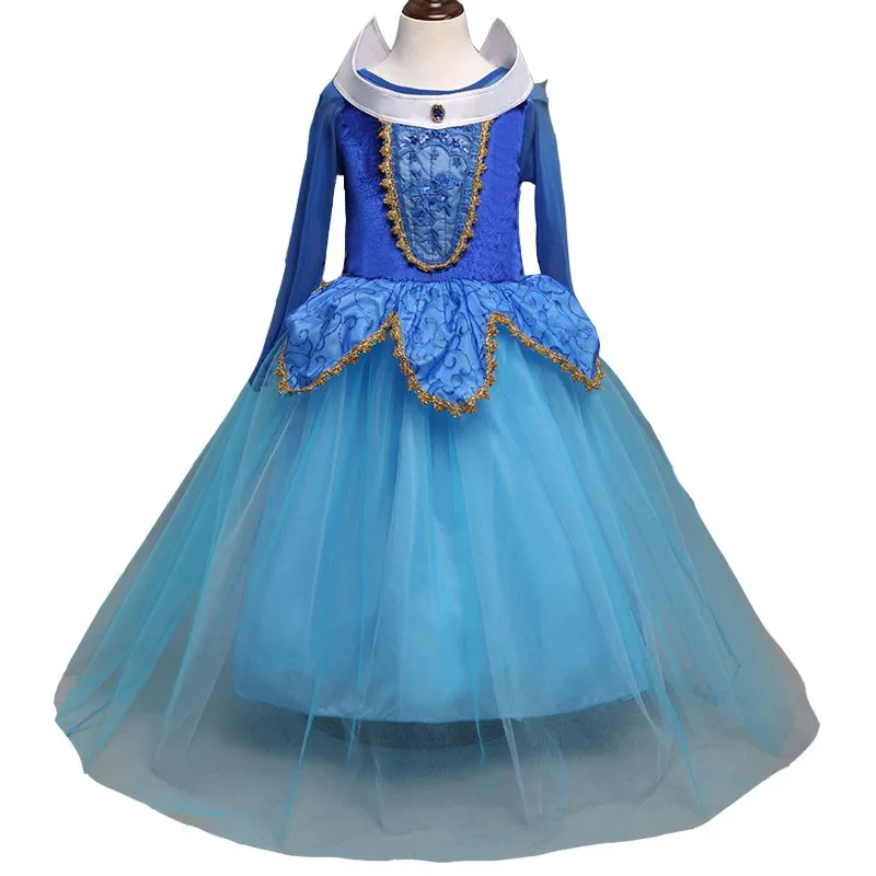 Новинка; фантазийный Детский карнавальный костюм Спящей красавицы для девочек; платья принцессы Авроры; костюм на Хэллоуин для девочек; детское праздничное платье