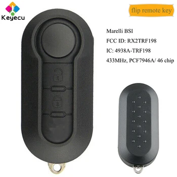 

KEYECU Flip Remote Control Car Key With 2 Btns 433MHz PCF7946 Chip Marelli BSI - FOB for Peugeot Boxer 2012 2013 2014 2015 2016