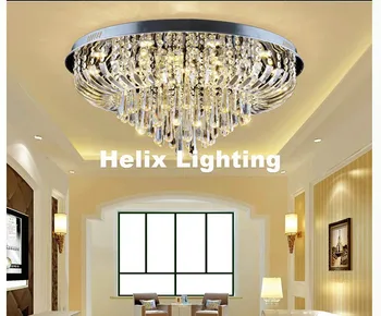 

Free Shipping LED Ceiling Light Fixture Modern Clear K9 Crystal LED Ceiling Lamp Round Flush Mounted Lighting Fitting Lustres