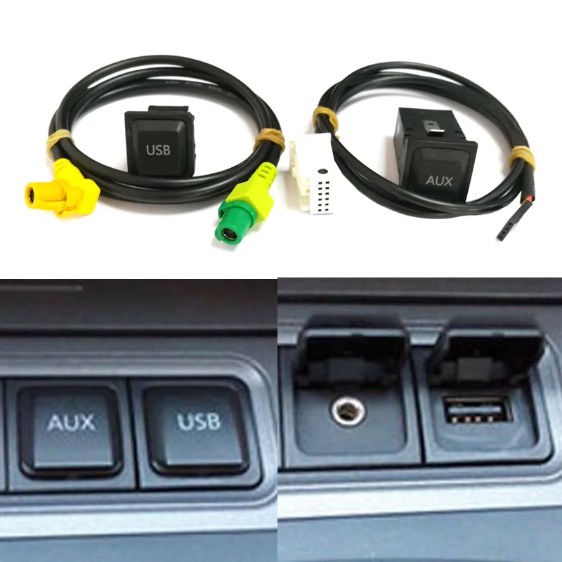 Автомобильный USB AUX переключатель кабельный жгут USB аудио адаптер RCD510 RNS315 для VW Passat B6 B7 Golf 5 MK5 Golf 6 MK6 GTI Jetta 5 MK5 CC