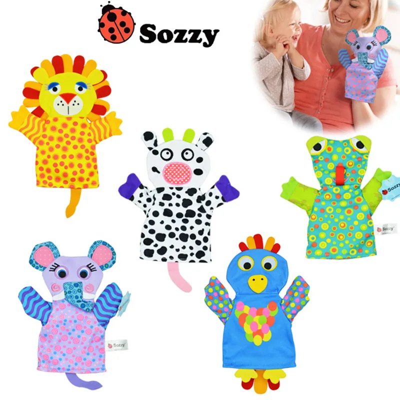 Sozzy Animal Hand Puppet / Bath Towel Baby Toy Teether Rattle Towels