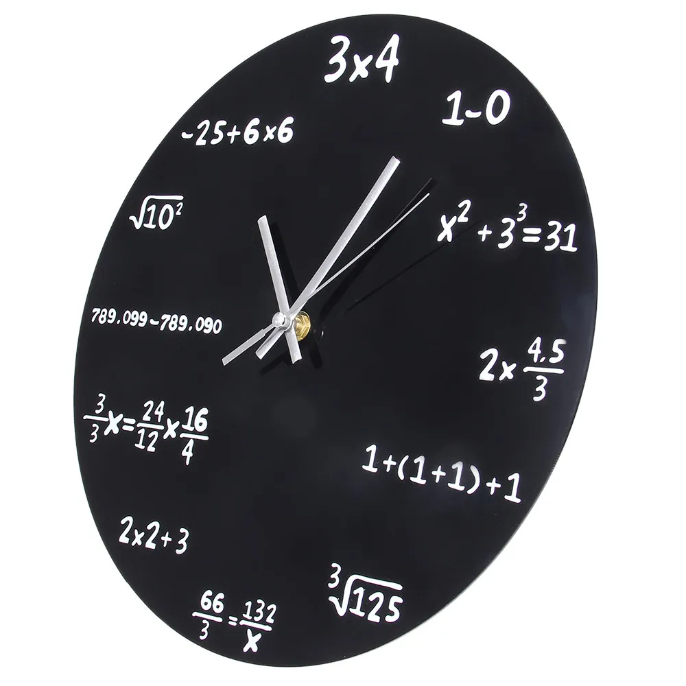 Large Creative Wall Clock Mathematics Blackboard Pop Quiz Clock Modern Design Big Wall Watches For Living Room Wall Home Decor0
