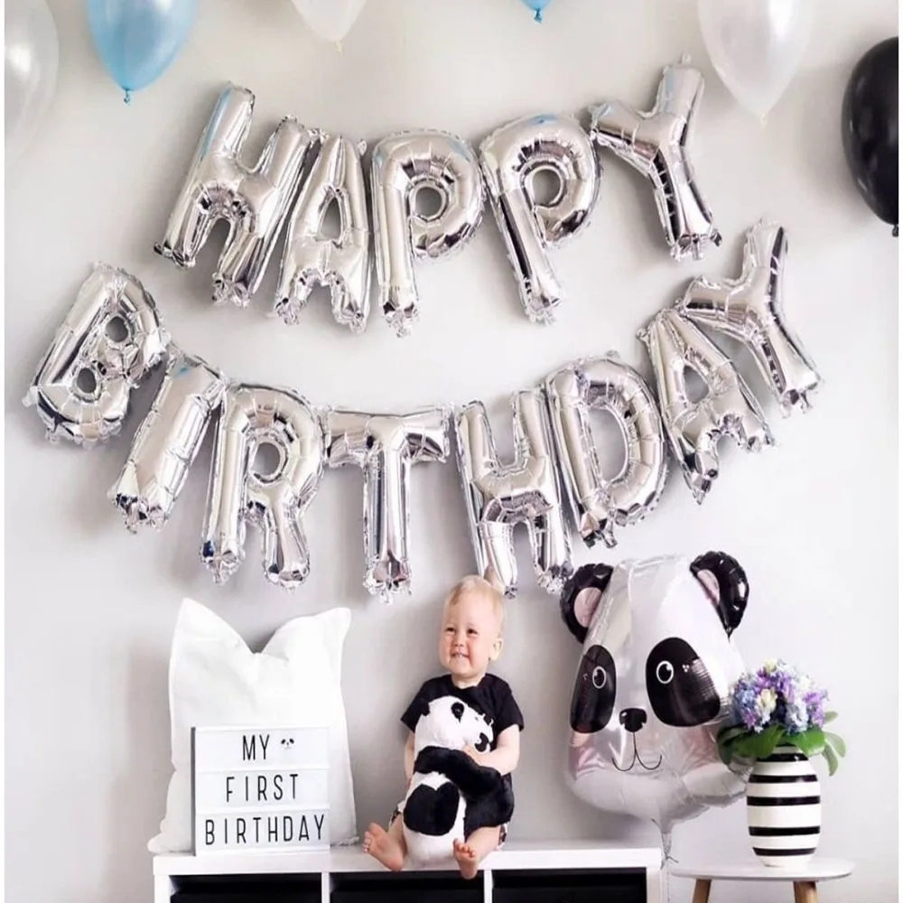 1 комплект 16 дюймов буквы фольгированные шары «С Днем Рождения» Happy День рождения украшения Детские воздушные шарики с алфавитом Baby Shower поставки