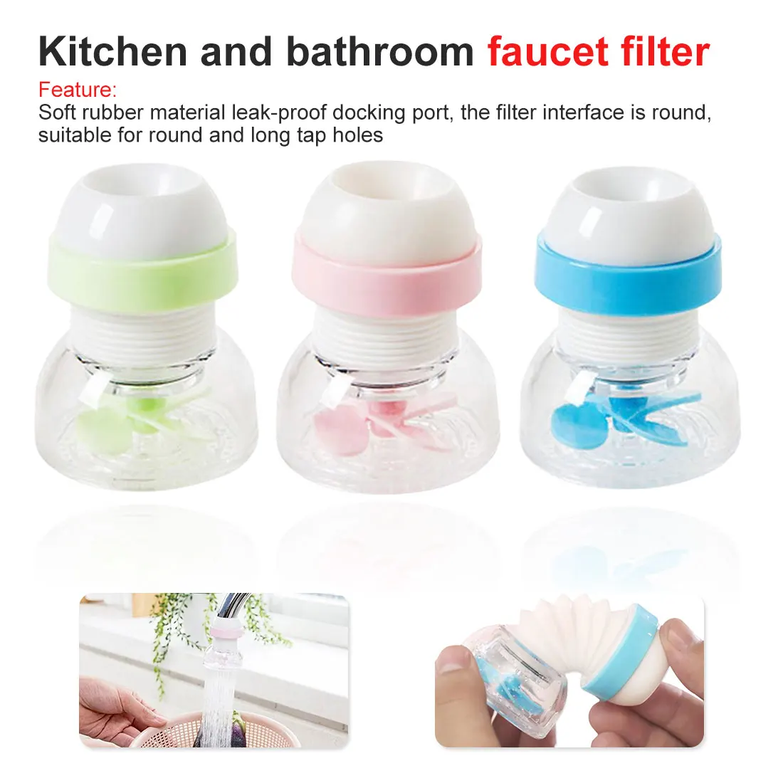 

Filter 360 Degree Rotatable Water Faucet Aerator Bubbler Swivel Head Water Saving Faucet Aerator Nozzle Tap Adapter Device