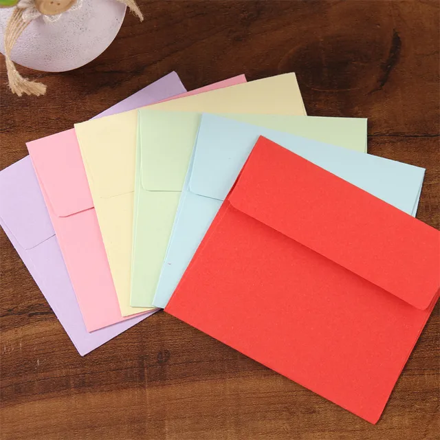 50pcs lot 9 10cm color mini small envelope solid color bank card small envelope
