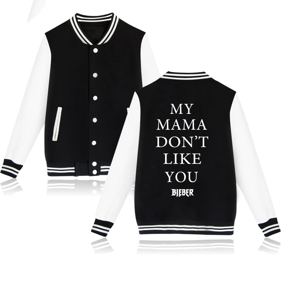 Hip Hop Baseball Uniform Justin Bieber Purpose Tour Fashion Jacket Men/Women Plus Size Jackets Hoodies Harajuku Sweatshirt