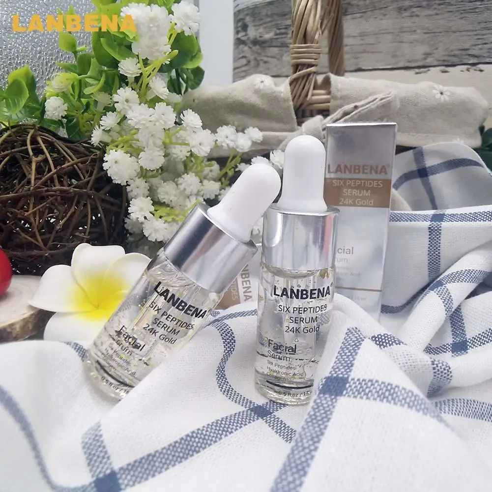LANBENA 24K Золотая шесть сыворотка с пептидами крем для лица против старения морщин