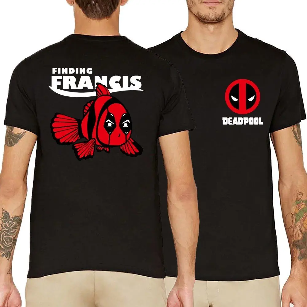 

Deadpool Shirt Funny Guy Cool Men Short Sleeve Fish Finding Francis T-Shirt