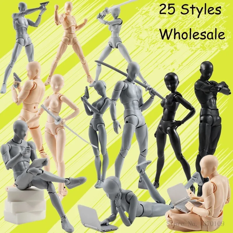 

25 Styles SHFiguarts Archetype He She Ferrite Figma Movable PVC BODY KUN BODY CHAN Japan Figure Dolls 15CM Next He And She Toys