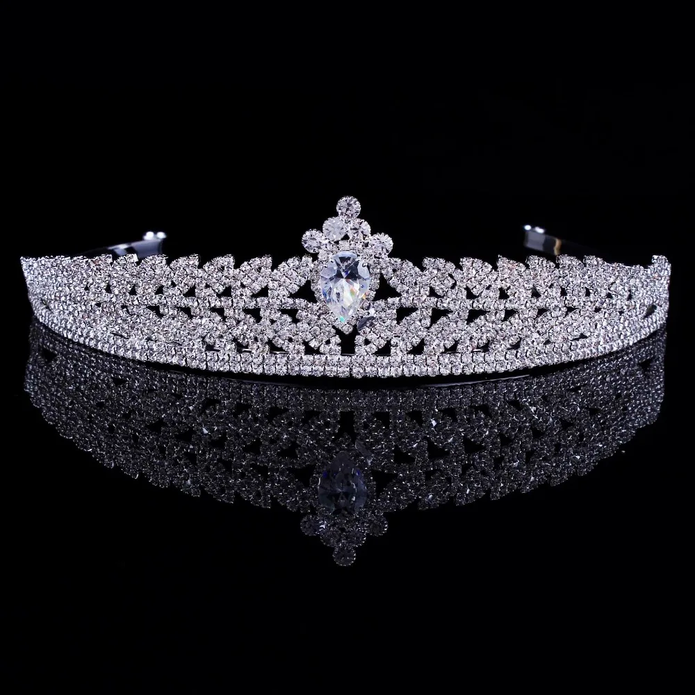 

New Arrival Stunning Vintage Clear Cubic Zircon Wedding Tiara CZ Bridal Queen Princess Pageant Royal Party Crown