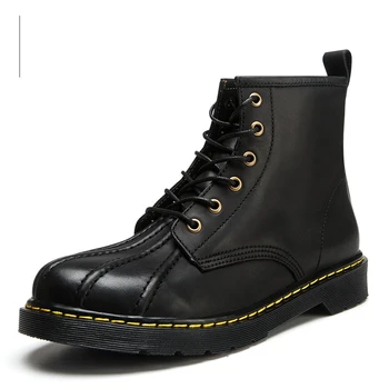 

Nice Great Men Shoes Fashion Boots Tooling Boots Casual Leather Lace-Up Ankle Boots Pleated Decoration Shoes XR-2268