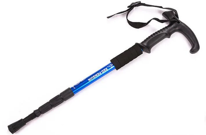 Складные альпенштоки складные треккинговые палки треккинговые трости регулируемые трости для пеших прогулок трость для пеших прогулок скалолазание кемпинг - Цвет: Blue