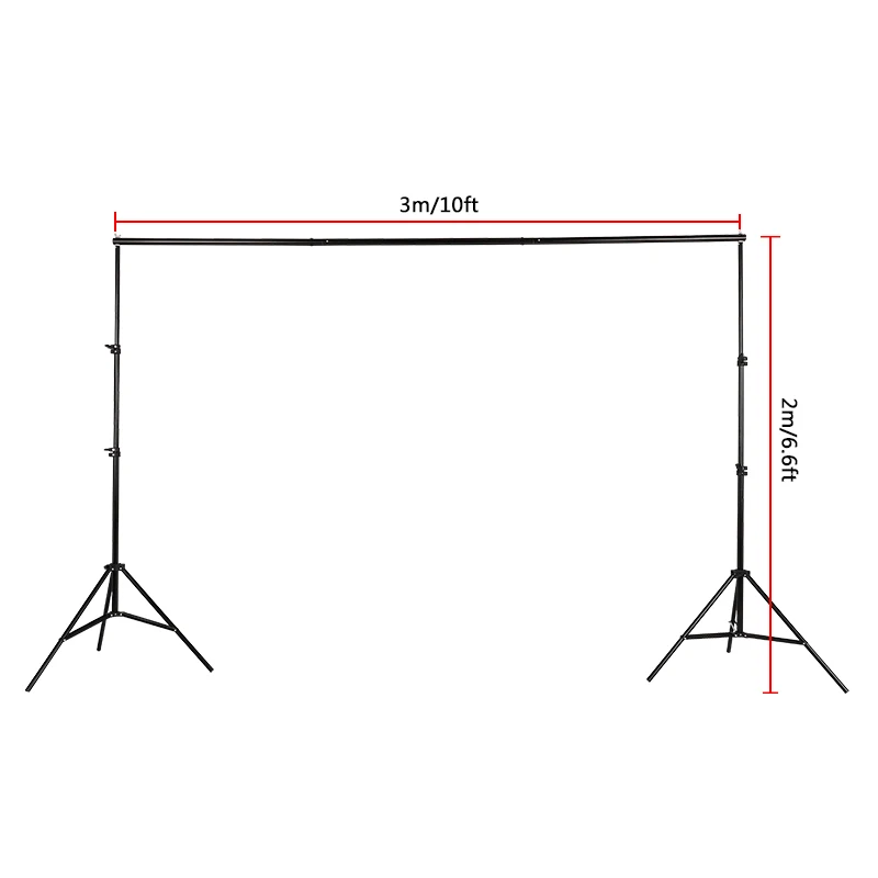  Adjustable 2mx3m/6.5ftx9.8ft Background Support Stand Pro Photo Backdrop Crossbar Kit Studio