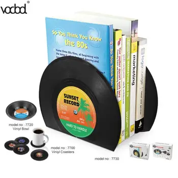 

2pcs Retro Record Bookends / Vinyl Bookends Desk Organizer School Office Desktop Accessories Book Holder 2018 New Arrivals