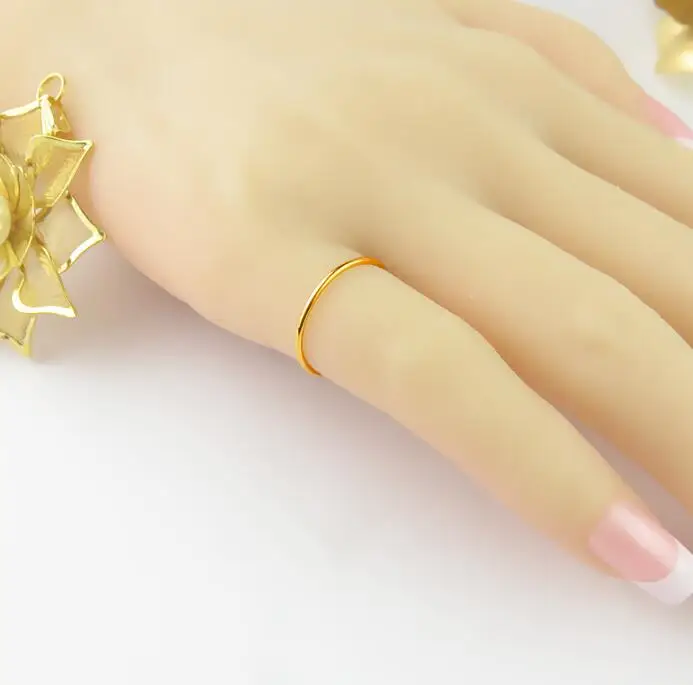 Женское кольцо из желтого золота 24 карата|ring band|finger ringlittle finger ring |