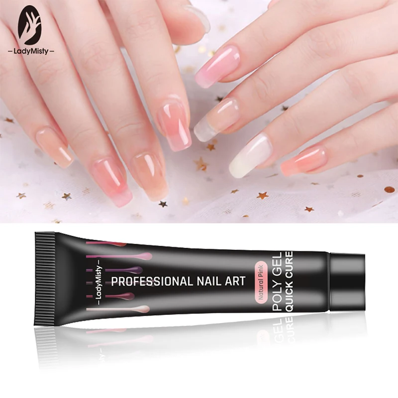 

Ladymisty 15ml Soak off Poly Gel UV Acryl Gel Quick Building Finger Extension Nail Gel Camouflage Clear UV LED Hard Builder Gel